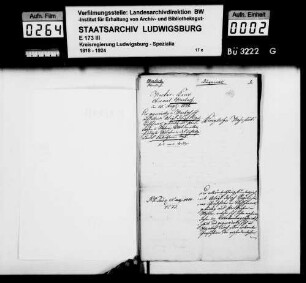 Gesuch des Tuchscherers Aloys Joseph Siegel in Marbach, geb. 31.07.1791 in Weiskirchen (Mähren), um Aufnahme in das württ. Staatsbürgerrecht zwecks bürgerlicher Niederlassung in Marbach