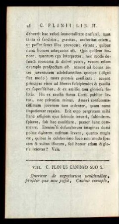 VIII. C. Plinius Caninio Suo S.