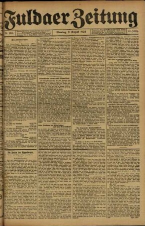 Ausgabe vom Montag, den 02. August 1920.