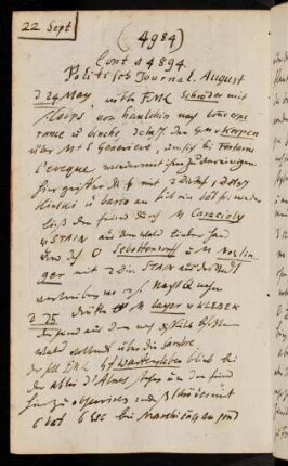 4984-5000, 22. Sept. 1794 Contin. v. 4894 Politisch. Journal August ...