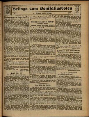 Zweite Ausgabe vom Sonntag, den 13. Februar 1927.