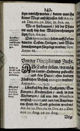 Von der Disciplin und Zucht.