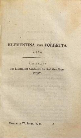 C.M. Wielands Sämmtliche Werke, Fünfter Band. Supplemente