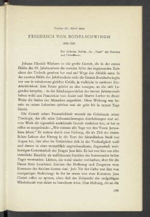 Friedrich Von Bodelschwingh