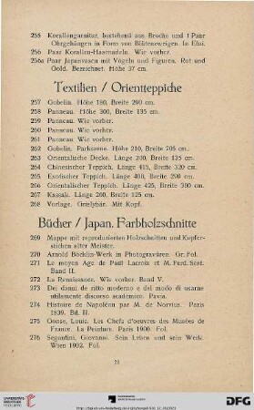 Textilien/Orientteppiche (Nr. 257-268)