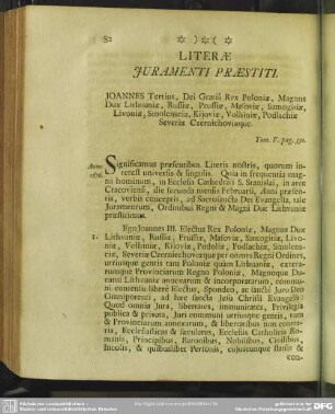 Literae Iuramenti Praestiti ... Tom. V. pag. 330.