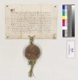 König Albrecht I. belehnt Abt Heinrich von Sankt Emmeram dilectus princeps noster mit den Regalien. S=A