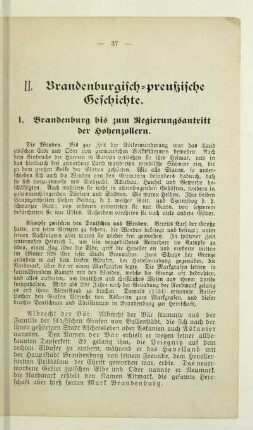 II. Brandenburgisch-preußische Geschichte