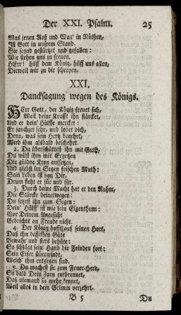 XXI. Dancksagung wegen des Königs. - XL. Trost im Leiden.