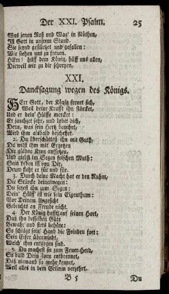 XXI. Dancksagung wegen des Königs. - XL. Trost im Leiden.