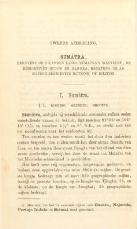 Tweede afdeeling. Sumátra, ...