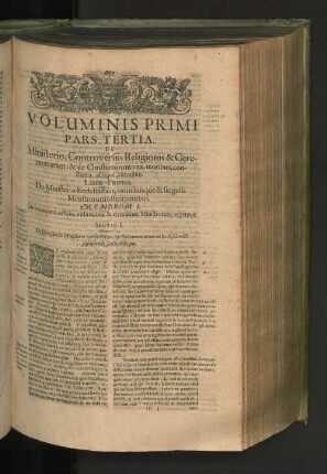 LIBER PRIMUS. De Ministerio Ecclasiastico, omnibusque & singulis Ministrorum officii partibus.