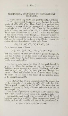 Mechanical solutions of geometrical problems.