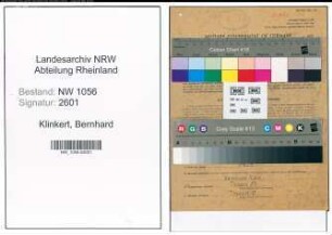 Entnazifizierung Bernhard Klinkert , geb. 12.03.1907 (Arbeiter)
