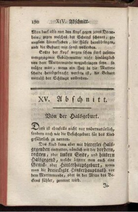 XV. Abschnitt. Von der Halsgeburt.