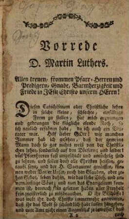 Nürnbergisches Kinderlehr-Büchlein : Darinnen nicht allein der kleine Catechismus nach dem alten Exemplar Doctor Luthers in Fragen und Antworten zu finden, sondern auch der zarten Jugend zum Besten in 52 Lectionen weitererkläret und vorgetragen wird ; Dem annoch ein verbesserter und zum Theil Neuer Anhang von schönen Schul- und Fest-Gebeten ...