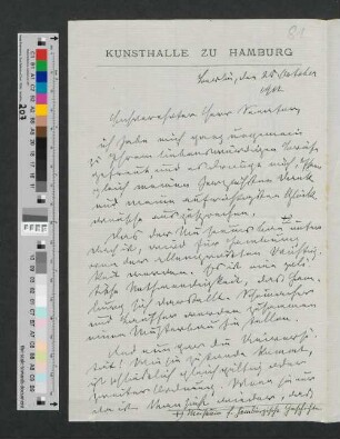 Brief an Werner von Melle