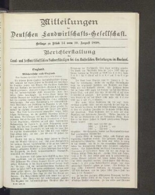Beilage zu Stück 14 vom 10. August 1898.