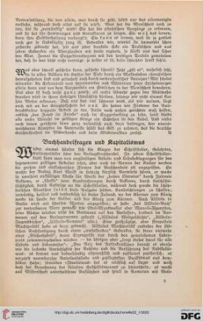 Buchhandelfragen und Kapitalismus