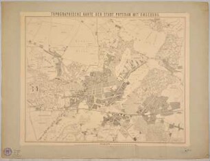 Topographische Karte der Stadt Potsdam mit Umgebung