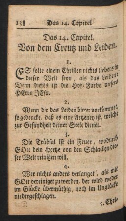 Das 14. Capitel. Von dem Creutz und Leiden