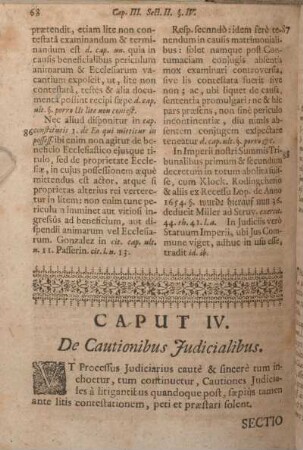 Caput IV. De Cautionibus Judicialibus.