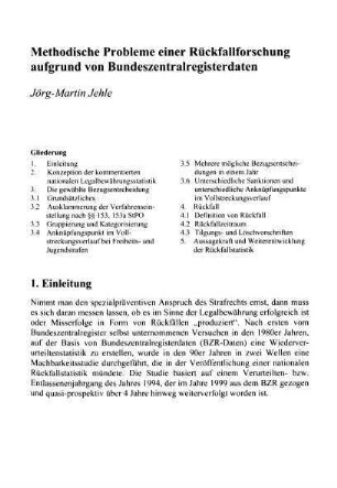 227-246, Methodische Probleme einer Rückfallforschung aufgrund von Bundeszentralregisterdaten