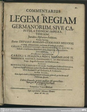 Commentarius in legem regiam Germanorum