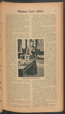Madame Curie íntima