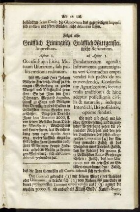 Folget also Gräfflich Leiningisch Gräfflich Wittgensteinische Refutation.