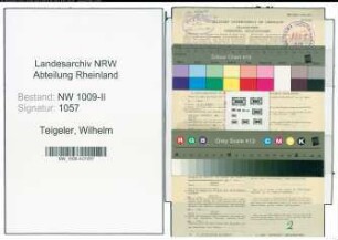 Entnazifizierung Wilhelm Teigeler , geb. 24.10.1883 (Rektor)
