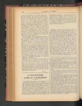 L'Angleterre L'Inde et L'Afghanistan.