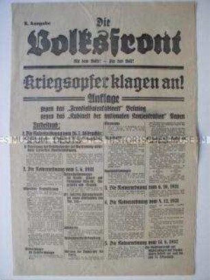 Sonderausgabe der "Volks-Recht-Zeitung" zur Reichstagswahl im November 1932