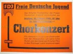 Maueranschlag mit Konzertankündigung des Erfurter Knabenchores der FDJ