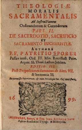 Theologia moralis sacramentalis, 2