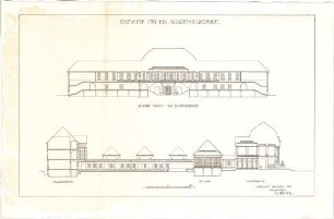 Billing, Hermann; Karlsruhe (Baden-Württemberg); Akademiegebäude - Längsschnitt; Querschnitt