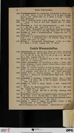 Exakte Wissenschaften (Nr. 1298-1464)