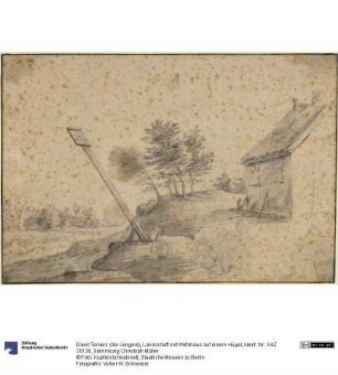 Landschaft mit Wirtshaus auf einem Hügel