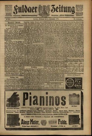 Zweite Ausgabe vom Mittwoch, den 02. September 1908.