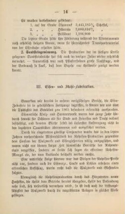 III. Eisen- und Stahl-Fabrication.