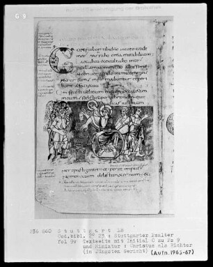 Der Stuttgarter Bibelpsalter — Weltgerichtsszene, Folio 9verso