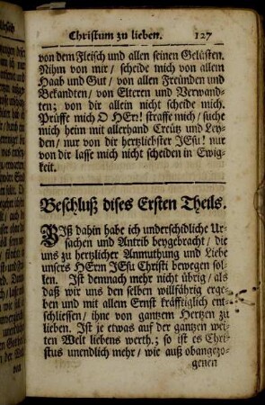 Beschluß dises Ersten Theils.