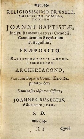 Joannis Bisselii E Societate Jesu Aestas