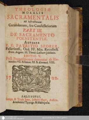 Pars III: De Sacramento Poenitentiae