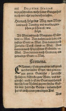 Hernach folgt der Weg von Meyland nach Venedig/ und was darzwischen zu sehen ist/ wie folgt.