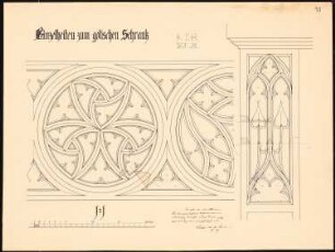 Gotischer Schrank: Details Maßwerk 1:1