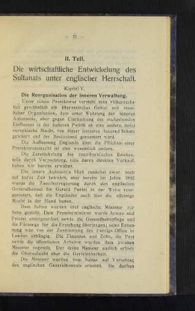 Kapitel V. Die Reorganisation der inneren Verwaltung.