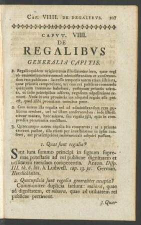 Caput. VIIII. De Regalibus
