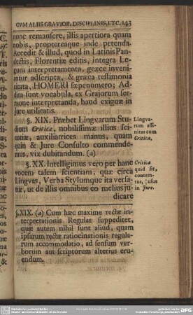 § XX. Critica quid sit, contemtus, usus in Jure