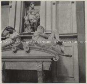 Florenz, Basilica di San Lorenzo di Firenze, Grabkapelle der Medici mit Michelangelos Grabmal Giuliano de Medici (Detail: Der Tag)